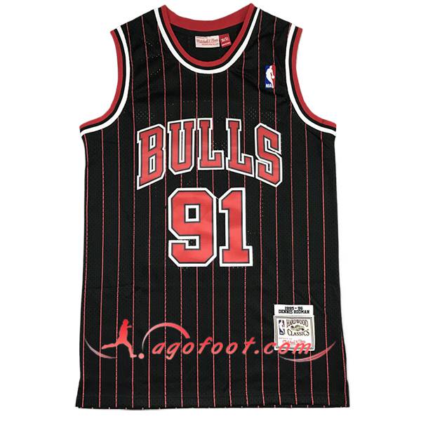 Maillot Chicago Bulls (RODMAN #91) 2024/25 Noir/Rouge -03