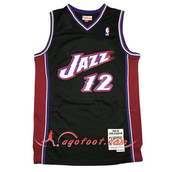 Maillot Utah Jazz (STOCKTON #12) 2024/25 Noir/Pourpre