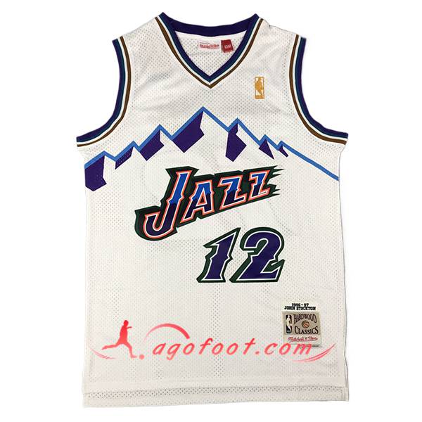 Maillot Utah Jazz (STOCKTON #12) 2024/25 Blanc -02