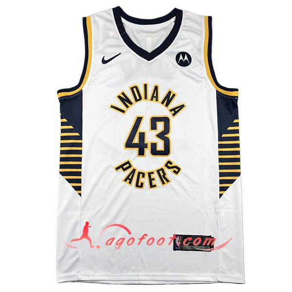 Maillot Indiana Pacers (SIAKAM #43) 2024/25 Blanc/Noir/Jaune -02