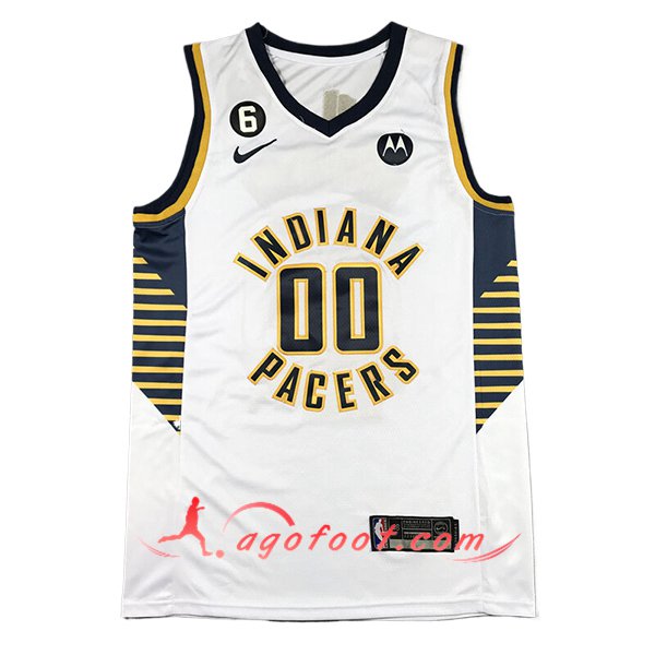 Maillot Indiana Pacers (MATHURIN #00) 2024/25 Blanc/Noir/Jaune