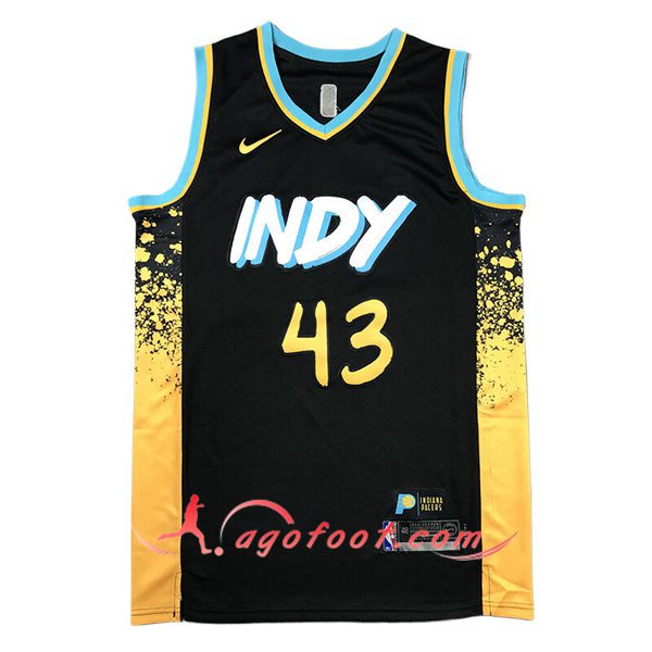 Maillot Indiana Pacers (SIAKAM #43) 2024/25 Noir/Jaune -02