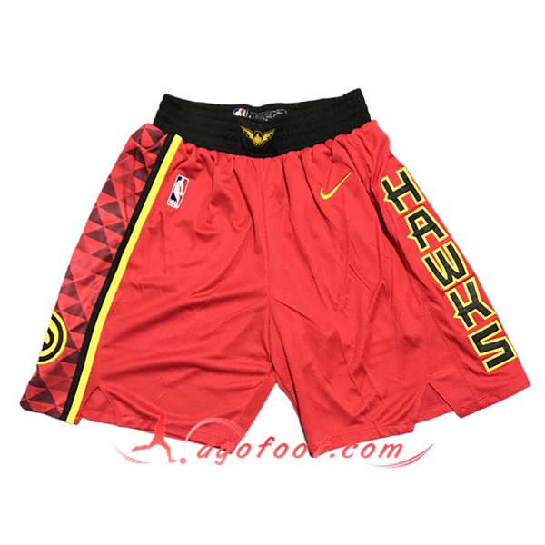 Shorts NBA Atlanta Hawks 2024/25 Rouge/Noir/Jaune