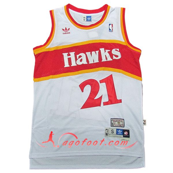 Maillot Atlanta Hawks (WILKINS #21) 2024/25 Blanc/Rouge