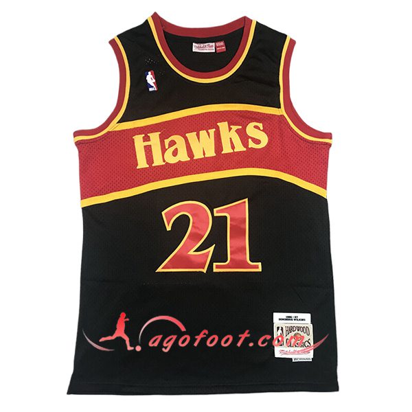 Maillot Atlanta Hawks (WILKINS #21) 2024/25 Noir/Rouge