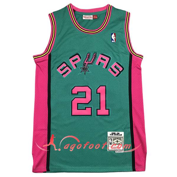 Maillot San Antonio Spurs (DUNCAN #21) 2024/25 Vert/Rose