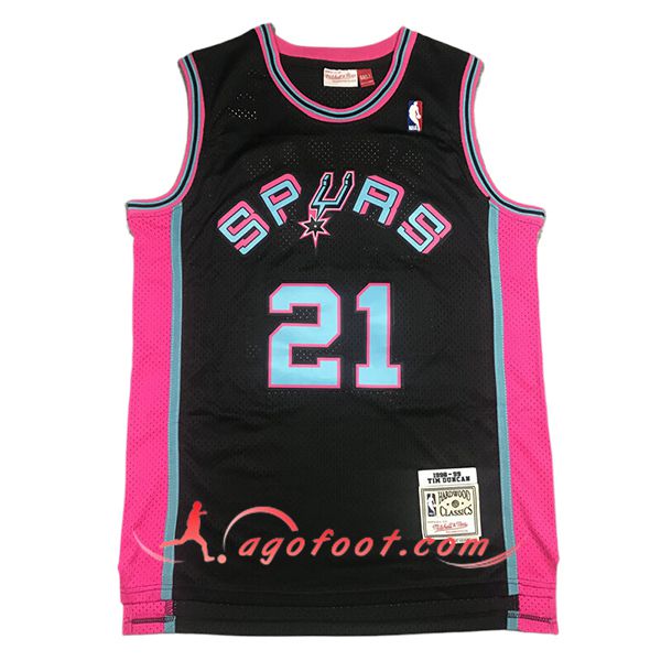 Maillot San Antonio Spurs (DUNCAN #21) 2024/25 Noir/Rose/Bleu