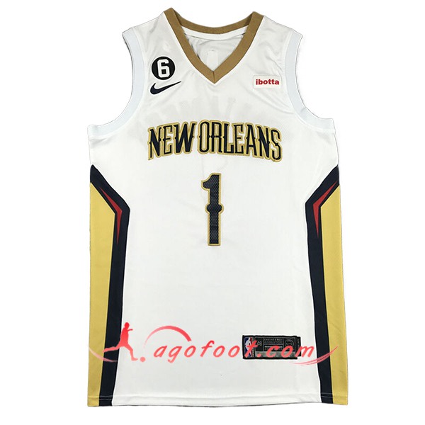 Maillot San New Orleans Pelicans (WILLIAMSON #1) 2024/25 Blanc/Jaune