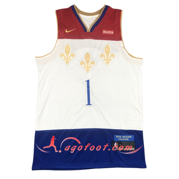 Maillot San New Orleans Pelicans (WILLIAMSON #1) 2024/25 Blanc/Bleu/Rouge