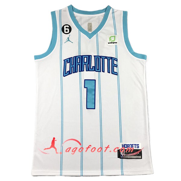 Maillot Charlotte Hornets (BALL #1) 2024/25 Blanc/Bleu