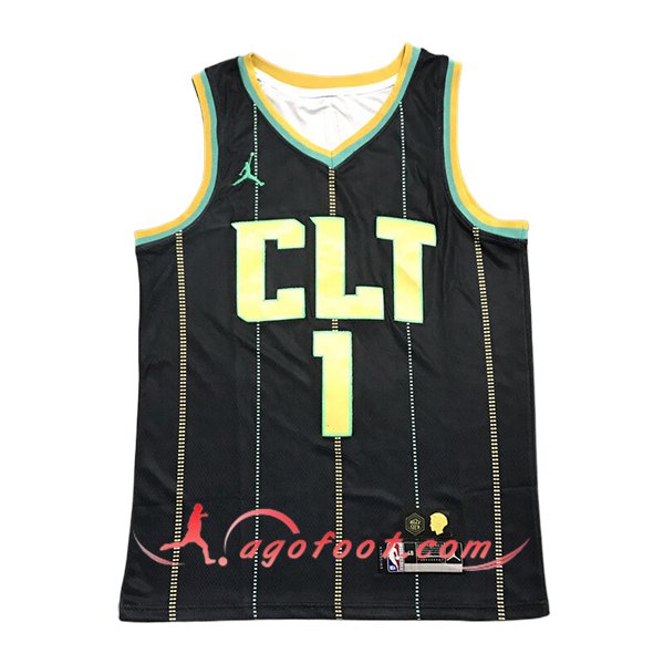 Maillot Charlotte Hornets (BALL #1) 2024/25 Noir/Jaune