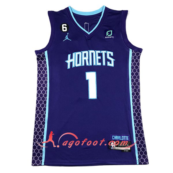 Maillot Charlotte Hornets (BALL #1) 2024/25 Pourpre -02