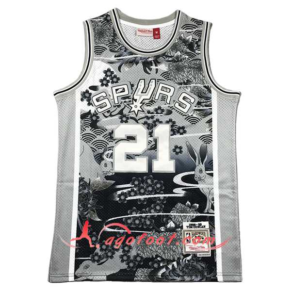 Maillot San Antonio Spurs (DUNCAN #21) 2024/25 Gris/Noir