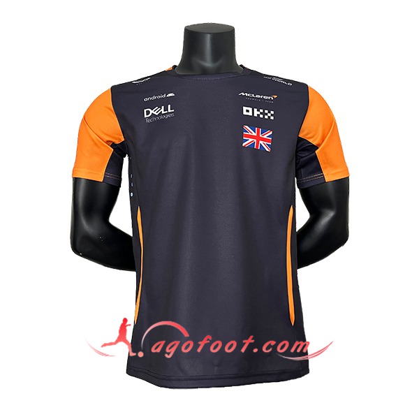 T-Shirt McLaren Team (NORRIS #4) Noir/Orange 2024