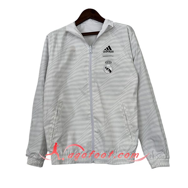 Coupe-Vent Real Madrid Blanc/Gris 2024/2025