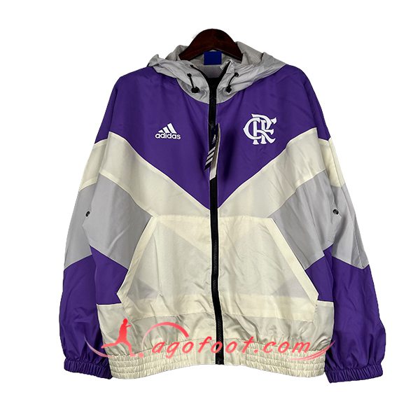 Coupe-Vent Flamengo Blanc/Pourpre 2024/2025