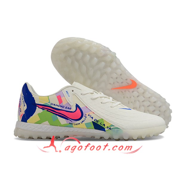 Nike Chaussures de Foot Phantom GX II EliteTF Blanc/Vert/Rose
