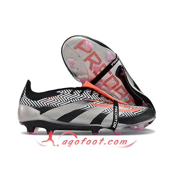Adidas Chaussures de Foot Predator Elite Tongue FG Noir/Gris -02