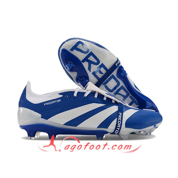 Adidas Chaussures de Foot Predator Elite Tongue FG Bleu/Blanc