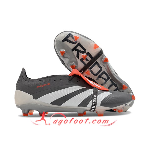 Adidas Chaussures de Foot Predator Elite Tongue FG Noir/Gris -04