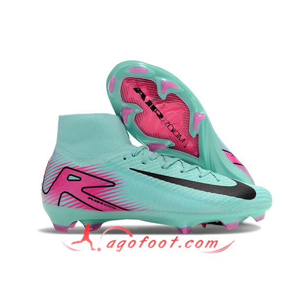 Nike Chaussures de Foot Air Zoom Mercurial Superfly IIX Elite FG Vert/Rose
