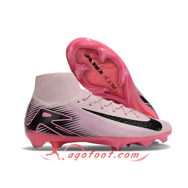 Nike Chaussures de Foot Air Zoom Mercurial Superfly IIX Elite FG Rose/Noir