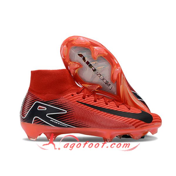 Nike Chaussures de Foot Air Zoom Mercurial Superfly IIX Elite FG Orange/Noir