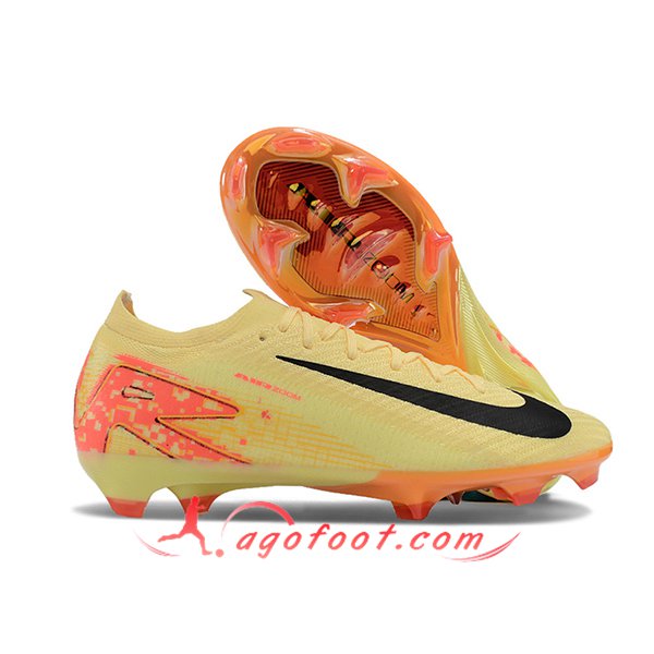 Nike Chaussures de Foot AIR Zoom Mercurial Vapor 16 Elite XXV FG Jaune/Orange/Noir