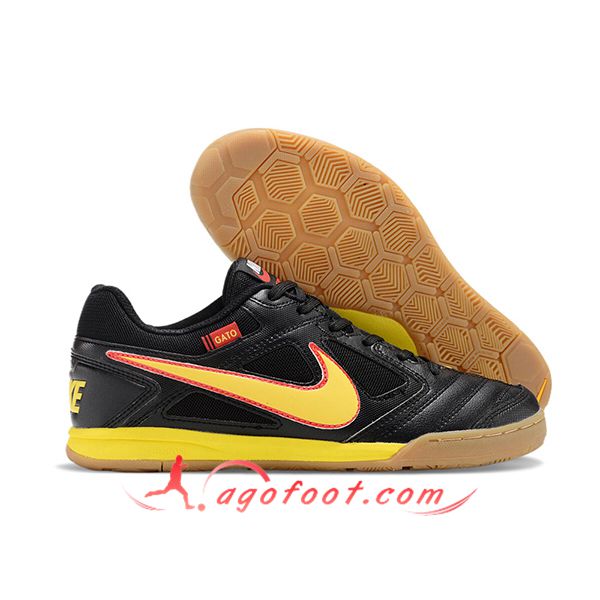 Nike Chaussures de Foot Supreme x Nike SB Gato Noir/Jaune