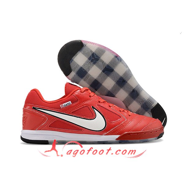 Nike Chaussures de Foot Supreme x Nike SB Gato Blanc/Rouge