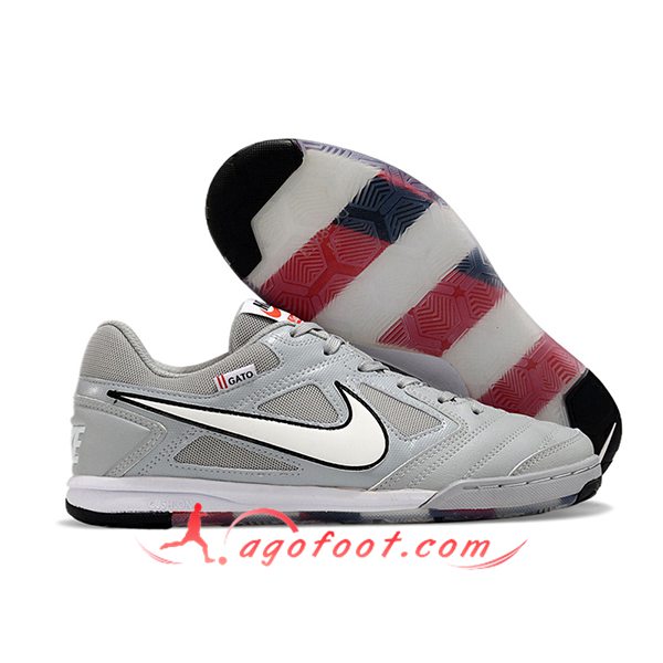 Nike Chaussures de Foot Supreme x Nike SB Gato Gris/Blanc