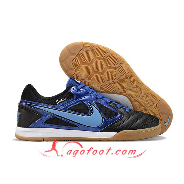 Nike Chaussures de Foot Supreme x Nike SB Gato Noir/Bleu -02