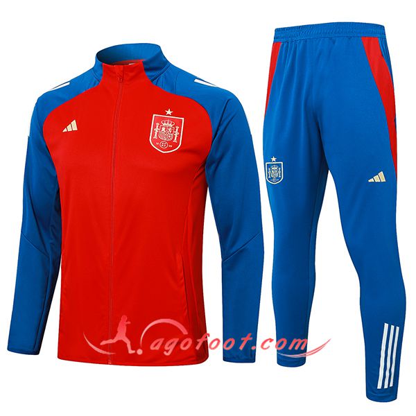 Ensemble Survetement de Foot Veste Foot Espagne Rouge/Bleu 2024/2025