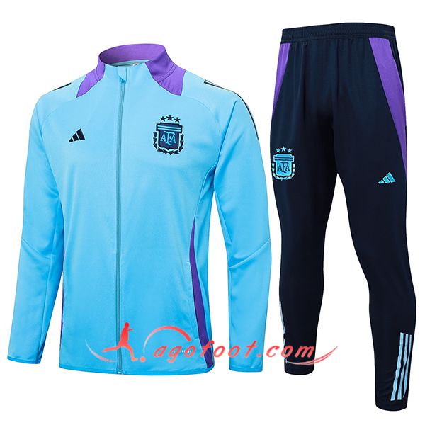 Ensemble Survetement de Foot Veste Foot Argentin Bleu/Pourpre 2024/2025