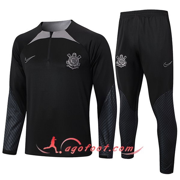 Ensemble Survetement de Foot Corinthians Noir/Gris 2024/2025