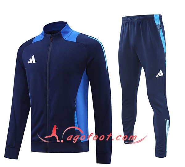 Ensemble Survetement de Foot Veste Foot Adidas Bleu Foncé 2024/2025