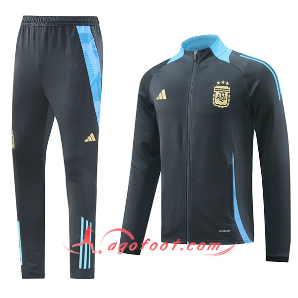 Ensemble Survetement de Foot Veste Foot Argentin Gris Foncé 2024/2025