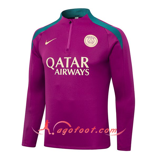 Sweatshirt Training PSG Pourpre/Vert 2024/2025