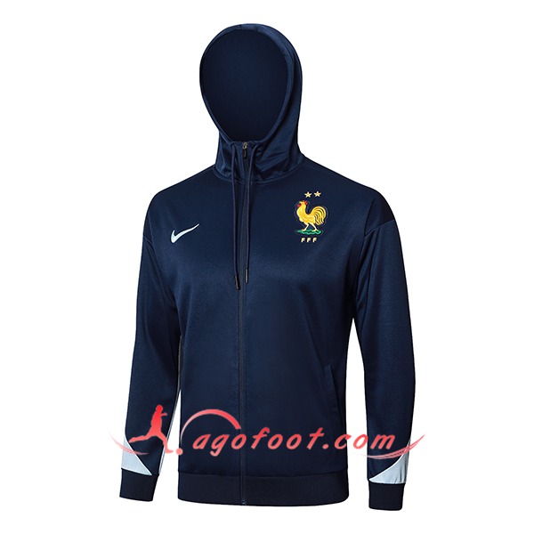Veste A Capuche France Bleu Foncé 2024/2025