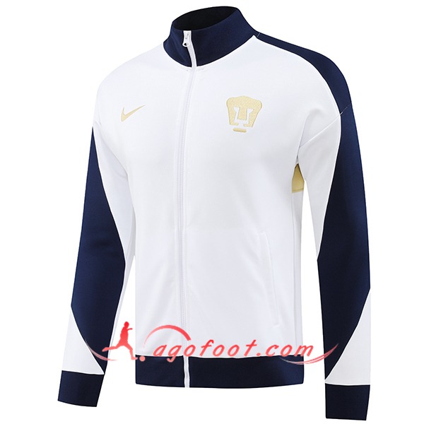 Veste Foot Pumas UNAM Blanc/Bleu/Jaune 2024/2025