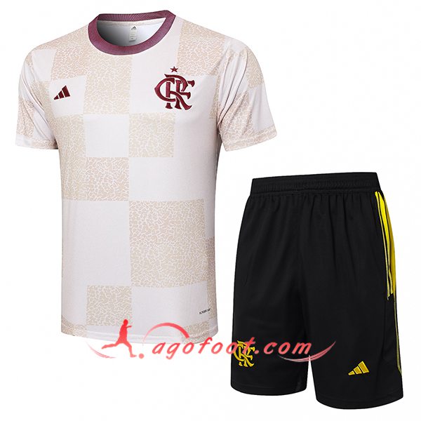 Ensemble Training T-Shirts Flamengo Blanc/Beige 2024/2025