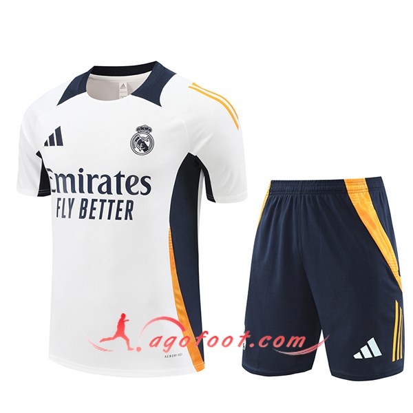 Ensemble Training T-Shirts Real Madrid Blanc/Noir/Orange 2024/2025