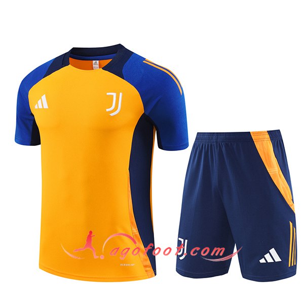 Ensemble Training T-Shirts Juventus Orange/Bleu 2024/2025