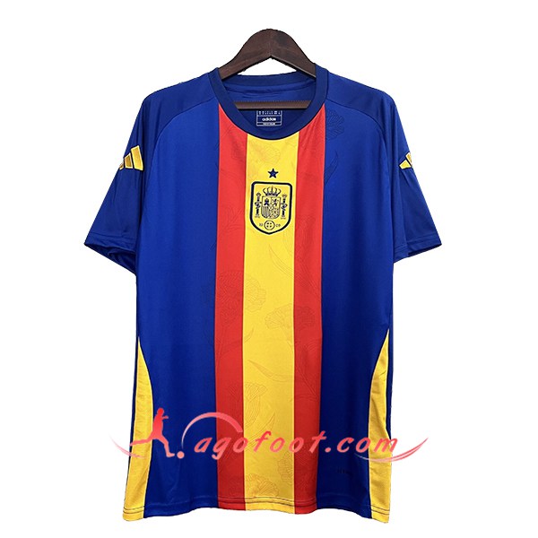 Training T-Shirts Espagne Bleu/Jaune/Rouge 2024/2025
