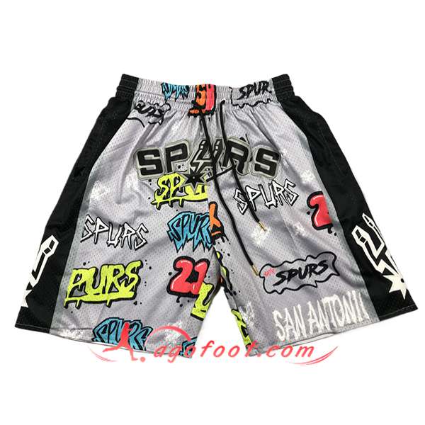 Shorts NBA San Antonio Spurs 2024/25 Gris/Noir