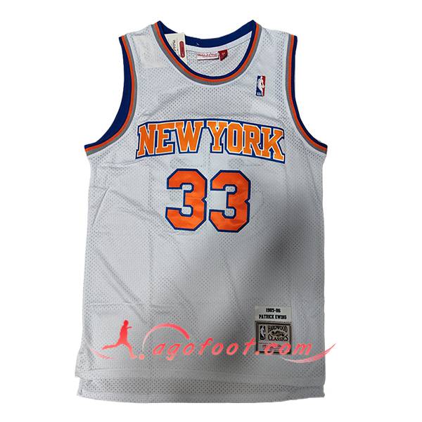 Maillot New York Knicks (EWING #33) 2024/25 Blanc/Orange/Bleu