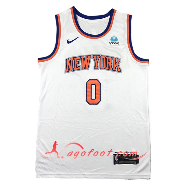 Maillot New York Knicks (DIVINCENZO #0) 2024/25 Blanc/Orange/Bleu