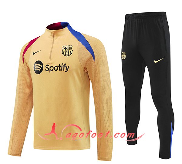 Ensemble Survetement de Foot FC Barcelone Brun/Bleu/Rouge 2024/2025