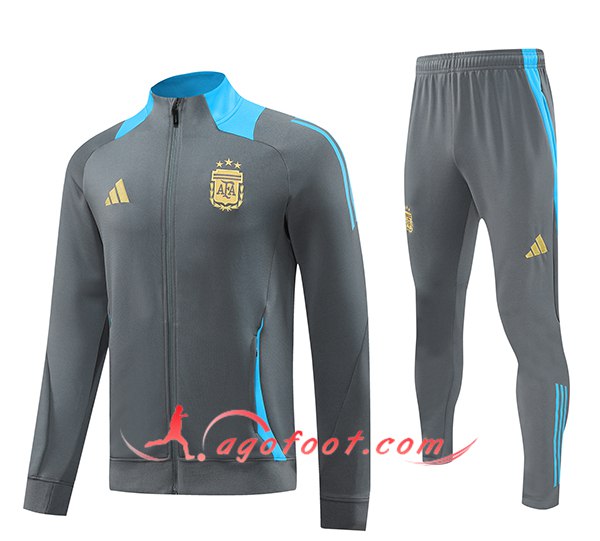 Ensemble Survetement de Foot Veste Foot Argentine Gris/Bleu 2024/2025
