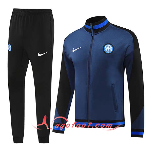 Ensemble Survetement de Foot Veste Foot Inter Milan Bleu Marine 2024/2025
